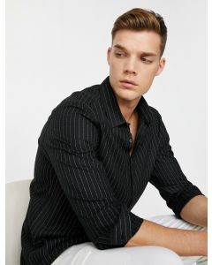  CHEMISES ML BLACK STRIPE M