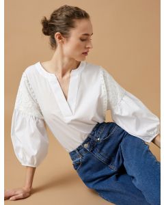 Blouse ornée de perles white 36