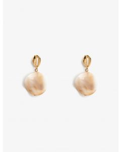 Boucles d'oreilles en pierre de coquillage BEIGE T