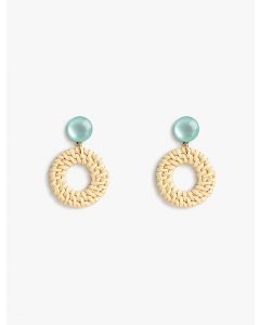 Boucles d'oreilles en pierre détaillées tricotées BEIGE T