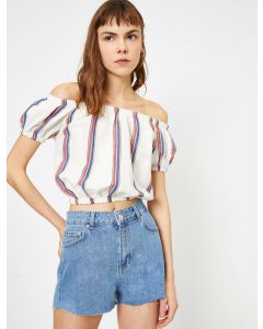  BLOUSE MC RED STRIPE 34