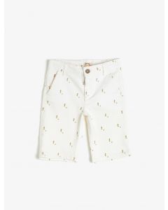 Short tissé à motif cactus avec poches