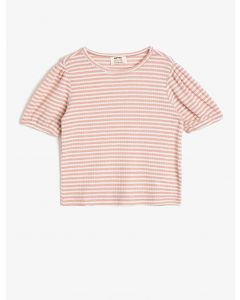  T-SHIRT MC ECRU STRIPE 3-4