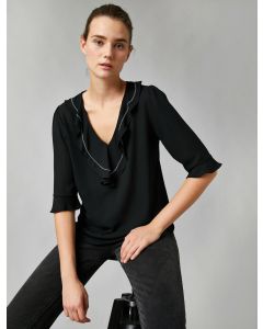  BLOUSE ML BLACK 36