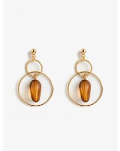 Boucles d'oreilles anneau perlé BROWN T