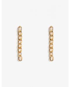 Boucles d'oreilles chaîne swarovski longues GOLD T