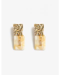 Boucle d'oreille en pierre métallique