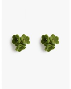 Boucles d'oreilles florales en velours GREEN T