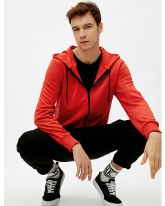 Sweatshirt basique zippé à capuche