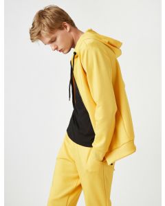 Sweat zippé à manches longues yellow l