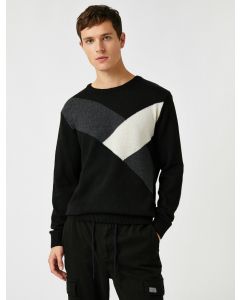 Mode responsable - pull col rond manches longues color block