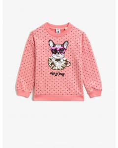 Mode responsable - sweat-shirt à manches longues et col rond en coton à sequins