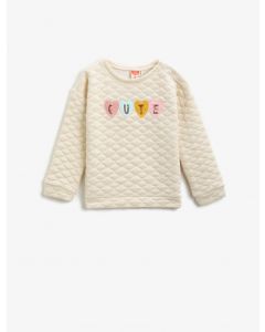 Sweat-shirt à encolure ras du cou ornée de sequins white 184