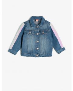 Mode responsable - veste en jean détaillée à sequins de coton