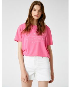 T-shirt à slogan en coton