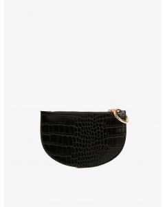 Portefeuille détaillé à glissière à motif peau de crocodile