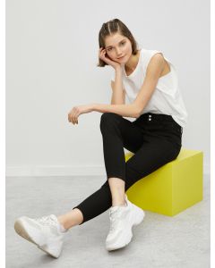 Jean carmen en coton skinny taille haute