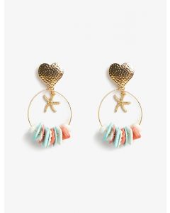 Boucles d'oreilles en pierre détaillées étoile de mer