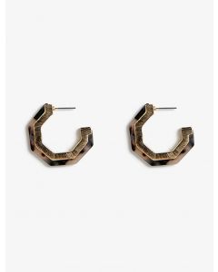 Boucles d'oreilles géométriques à motifs léopard BROWN T