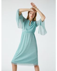 Robe en tulle midi brillant