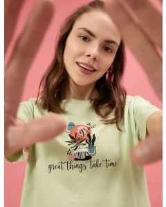  T-SHIRT MC LIGHT GREEN S