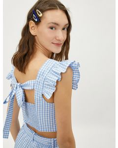 Débardeur à volants et détail dans le dos BLUE-CHECK 36