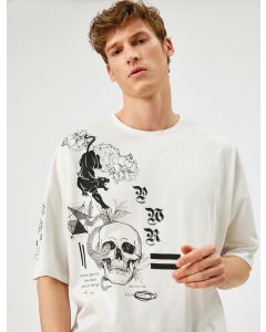  T-SHIRT MC WHITE DESIGN XL