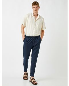 Pantalon en lin mélangé MARINE 46