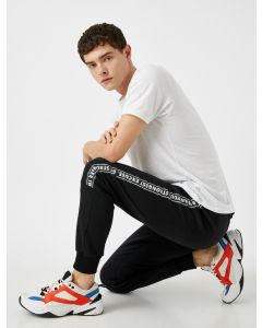 Pantalon de jogging imprimé à lettres black m