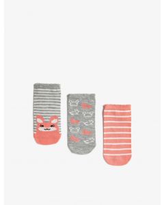 Ensemble de chaussettes rayées pour fille en coton à motifs