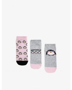 Ensemble de chaussettes pingouin fille à motifs en coton à motifs grey 7