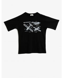  T-SHIRT MC BLACK 3-4