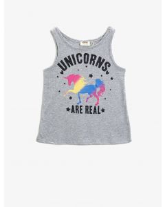 Débardeur slogan imprimé licorne