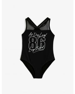 Maillot de bain imprimé avec détails en maille