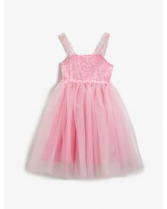 Robe tutu pailletée à manches à volants