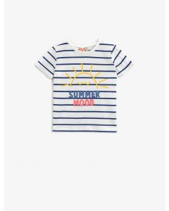  T-SHIRT MC ECRU STRIPE 6-9