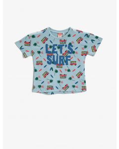  T-SHIRT MC BLUE DESIGN 128