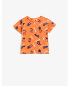  T-SHIRT MC ORANGE DESIGN 6-9