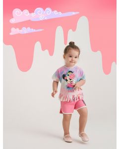  T-SHIRT MC PINK DESIGN 3-6