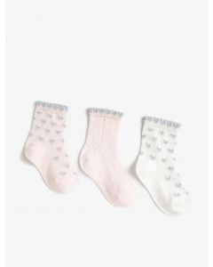Ensemble chaussettes coeur bébé fille coton