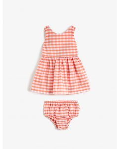Ensemble de robe d'été ORANGE-CHECK 912