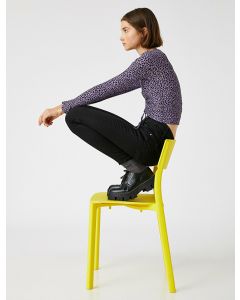 Jean skinny taille haute en coton BLACK 27