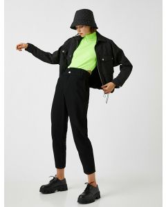 Jean ample en coton à taille haute
