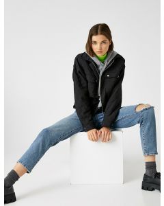 Jean mom taille haute déchiré aux genoux
