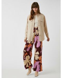 Pantalon large à motifs floraux