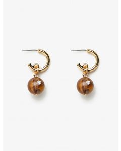 Boucles d'oreilles avec détail de pierre KHAKI T