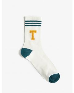 Chaussettes imprimées lettre t femme coton