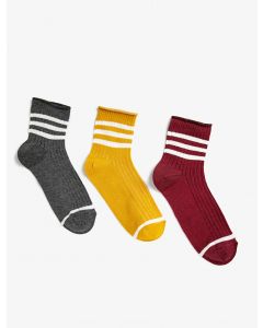 Ensemble chaussettes rayées femme coton
