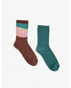 Lot de 2 paires de chaussettes imprimées pour femmes BLUE T