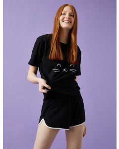 T-shirt imprimé coton BLACK S
